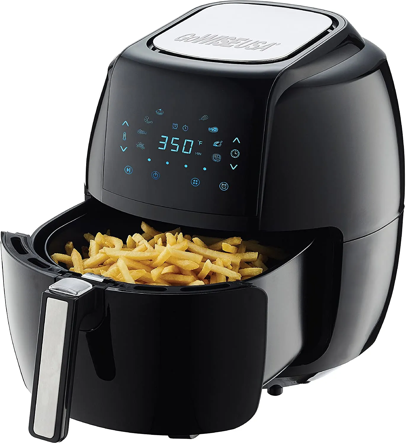 1700-Watt 5.8-QT 8-in-1 Digital Air Fryer with Recipe Book, Black