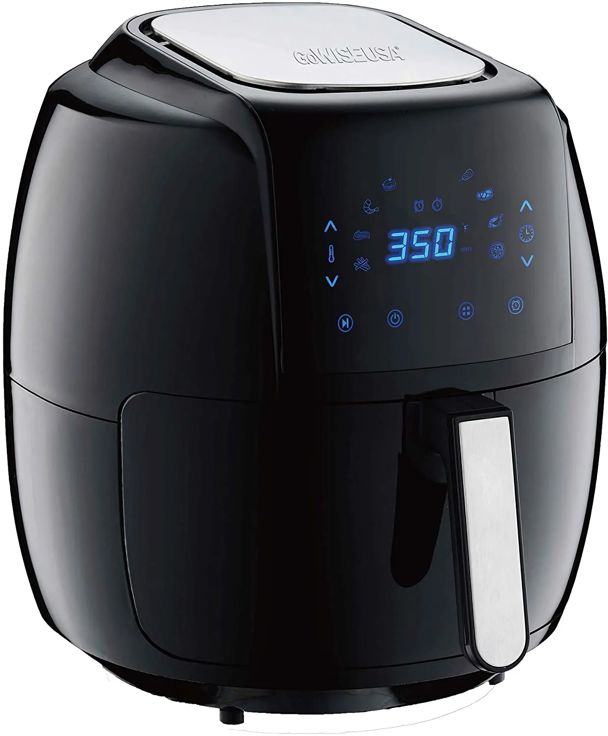 1700-Watt 5.8-QT 8-in-1 Digital Air Fryer with Recipe Book, Black