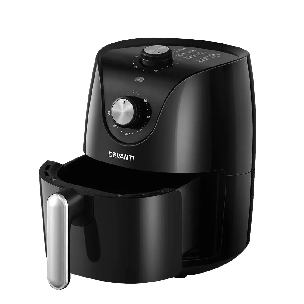 2.5L Non-Stick Air Fryer with Timer & Safety - Devanti