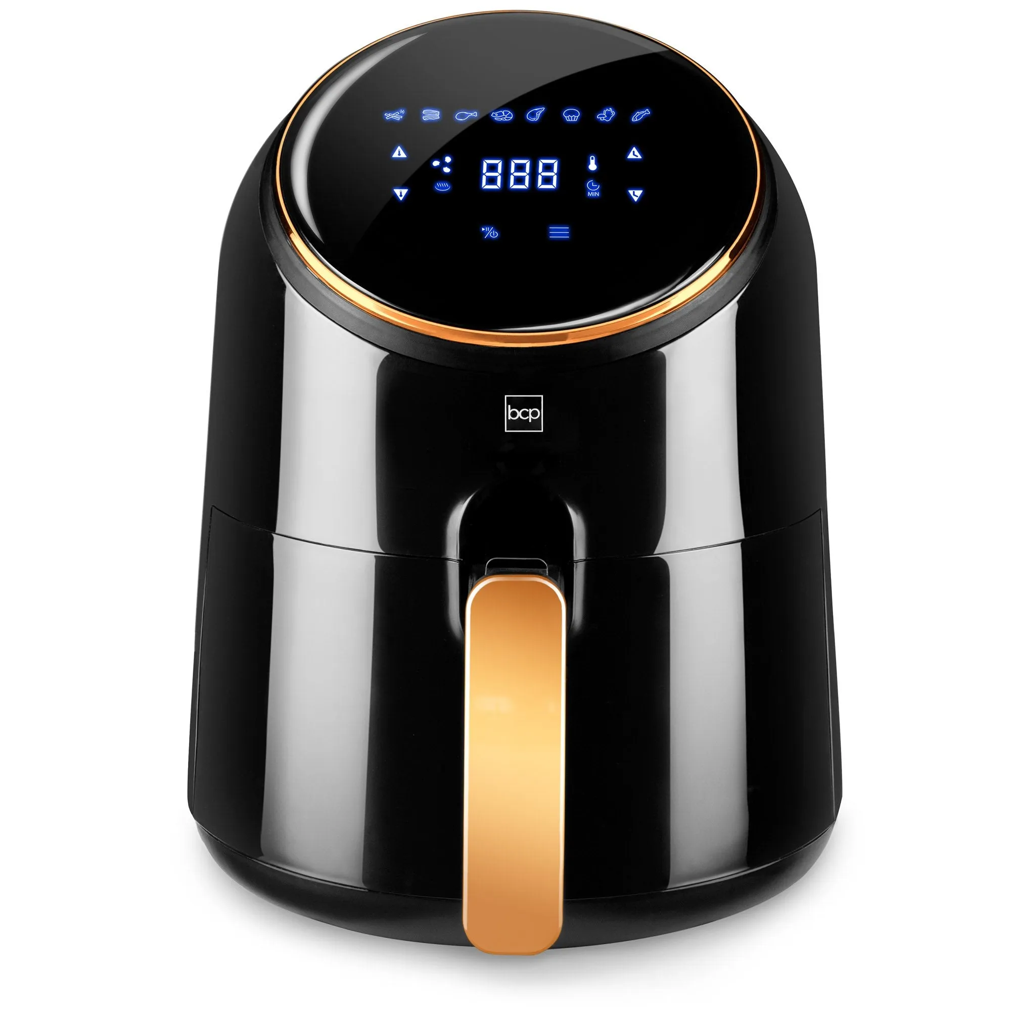 4.4qt 1400W Digital Compact Air Fryer w/ 8 Presets, Recipes