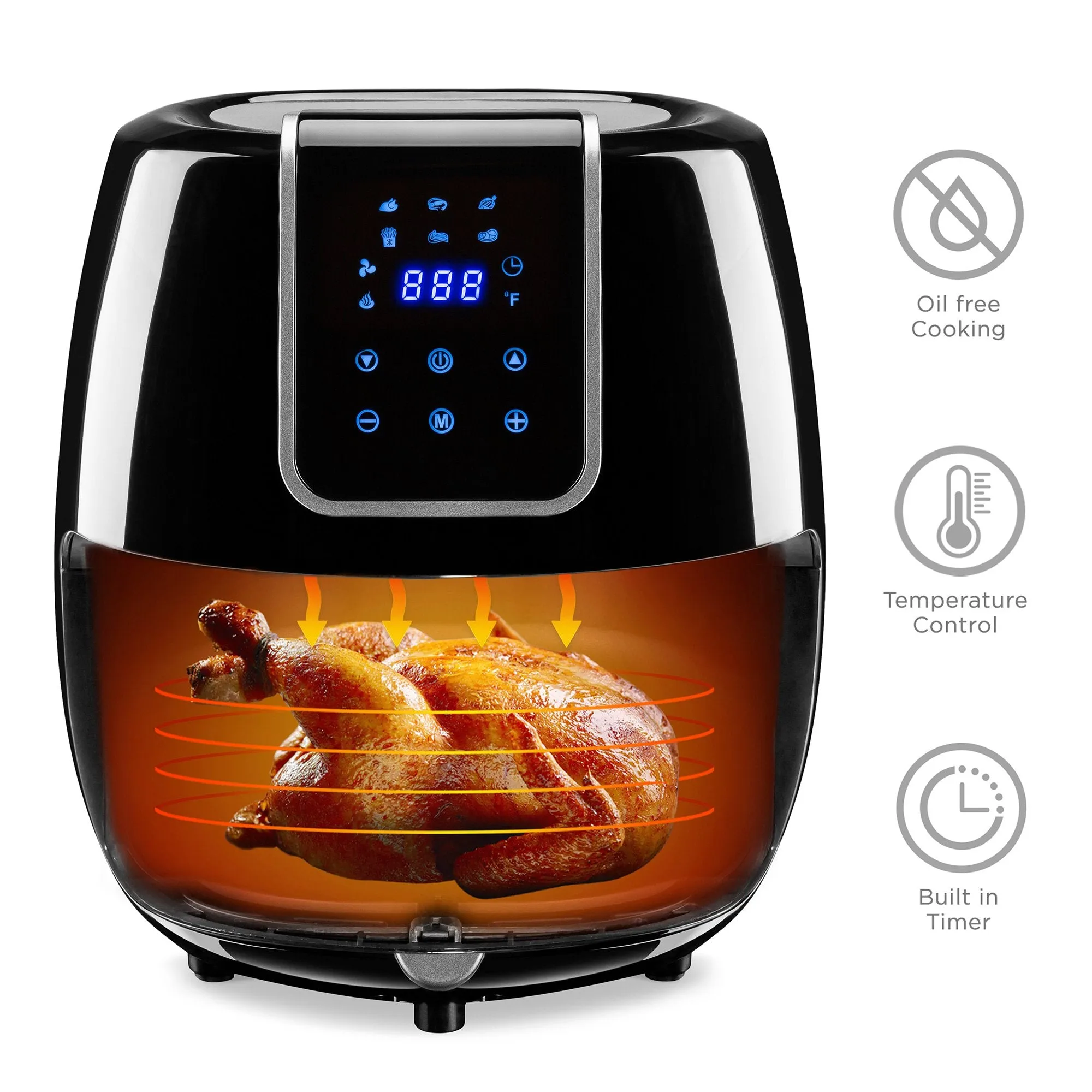 5.5qt 6-in-1 Digital Non-Stick Air Fryer Appliance w/ LCD Screen, Timer