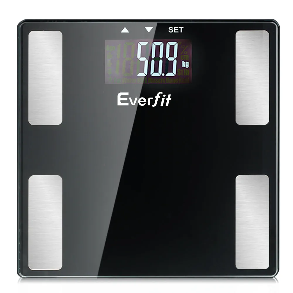 7-Parameter Body Fat Scale, 180KG BMI Monitor by Everfit