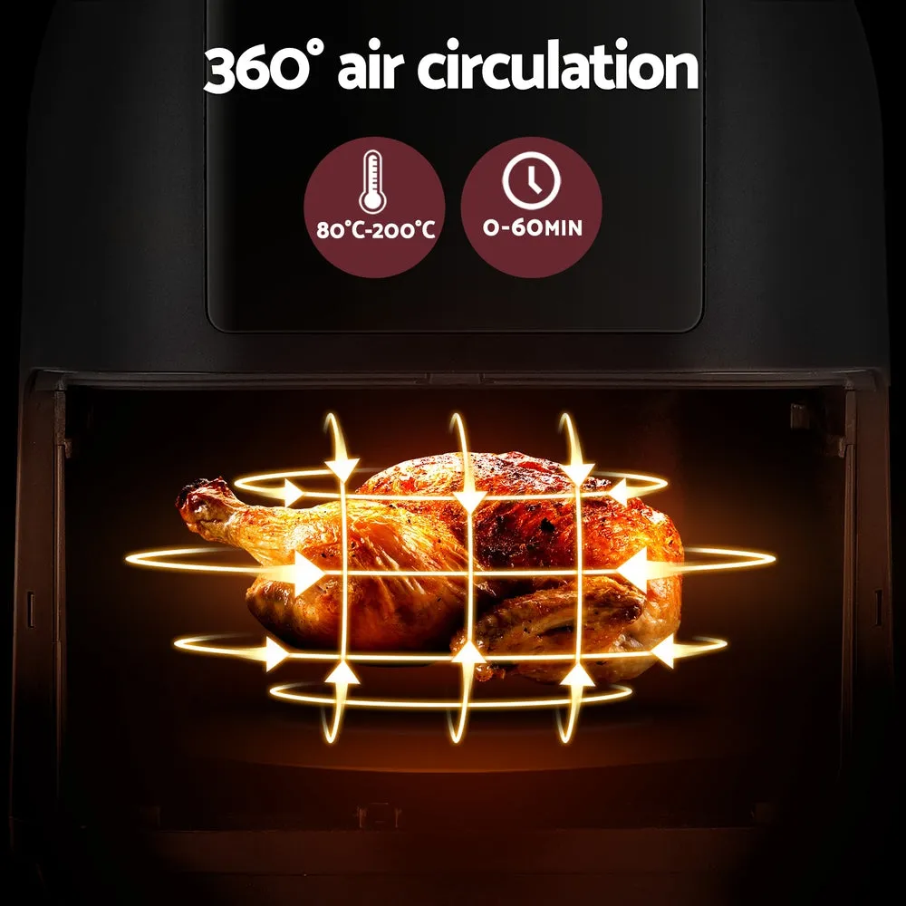 8L LCD Air Fryer, 7 Presets, Non-Stick - Devanti