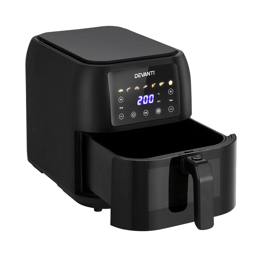 8L LCD Air Fryer, 7 Presets, Non-Stick - Devanti