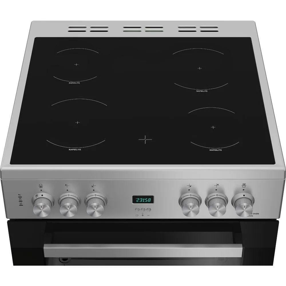 Beko EDC633S 60cm Electric Double Oven with Ceramic Hob - Silver