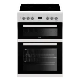 Beko EDC633W 60cm Double Oven Electric Cooker with Ceramic Hob - White