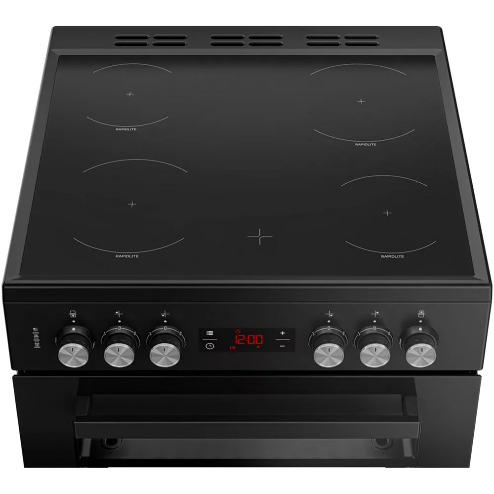 Beko EDC634K 60cm Double Oven Electric Cooker with Ceramic Hob - Black