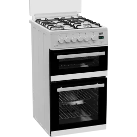 Beko EDG507W Freestanding Double Oven Gas Cooker with Gas Hob White