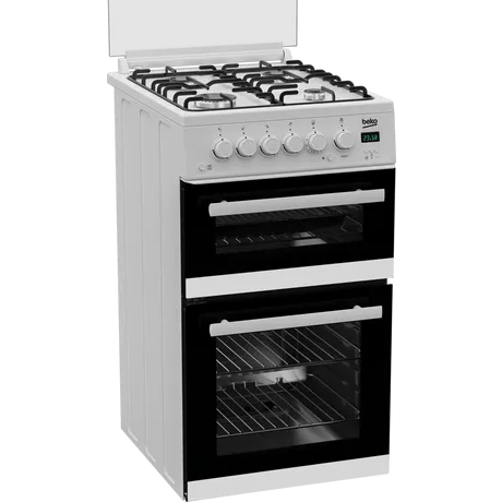 Beko EDG507W Freestanding Double Oven Gas Cooker with Gas Hob White