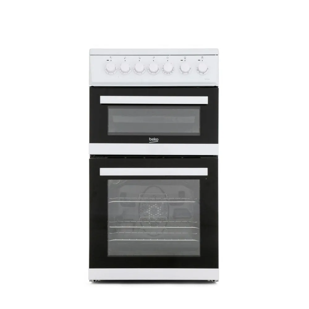 Beko EDVC503W 50cm Double Oven Electric Cooker - White