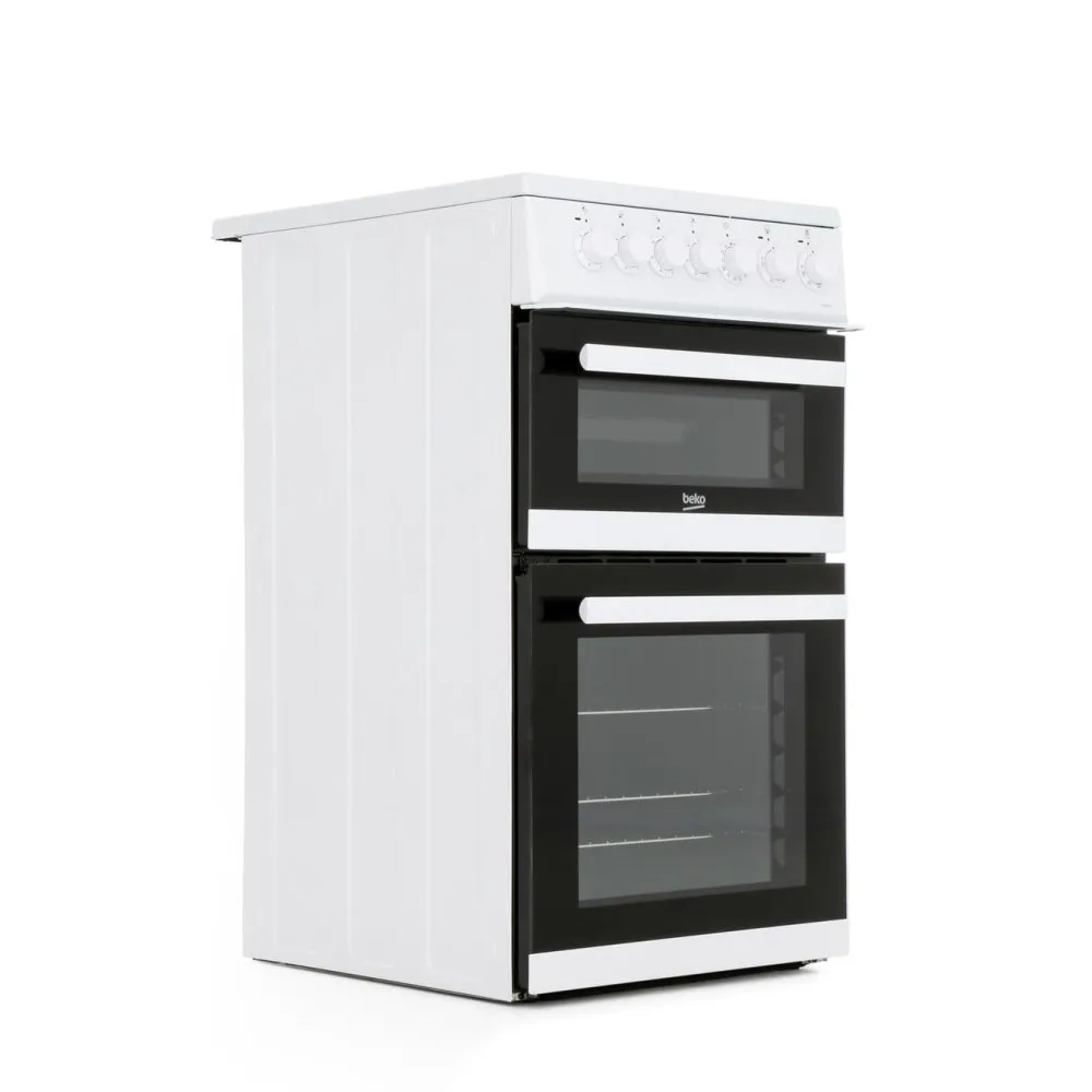 Beko EDVC503W 50cm Double Oven Electric Cooker - White