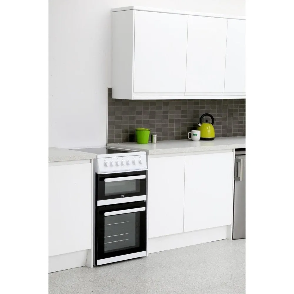 Beko EDVC503W 50cm Double Oven Electric Cooker - White