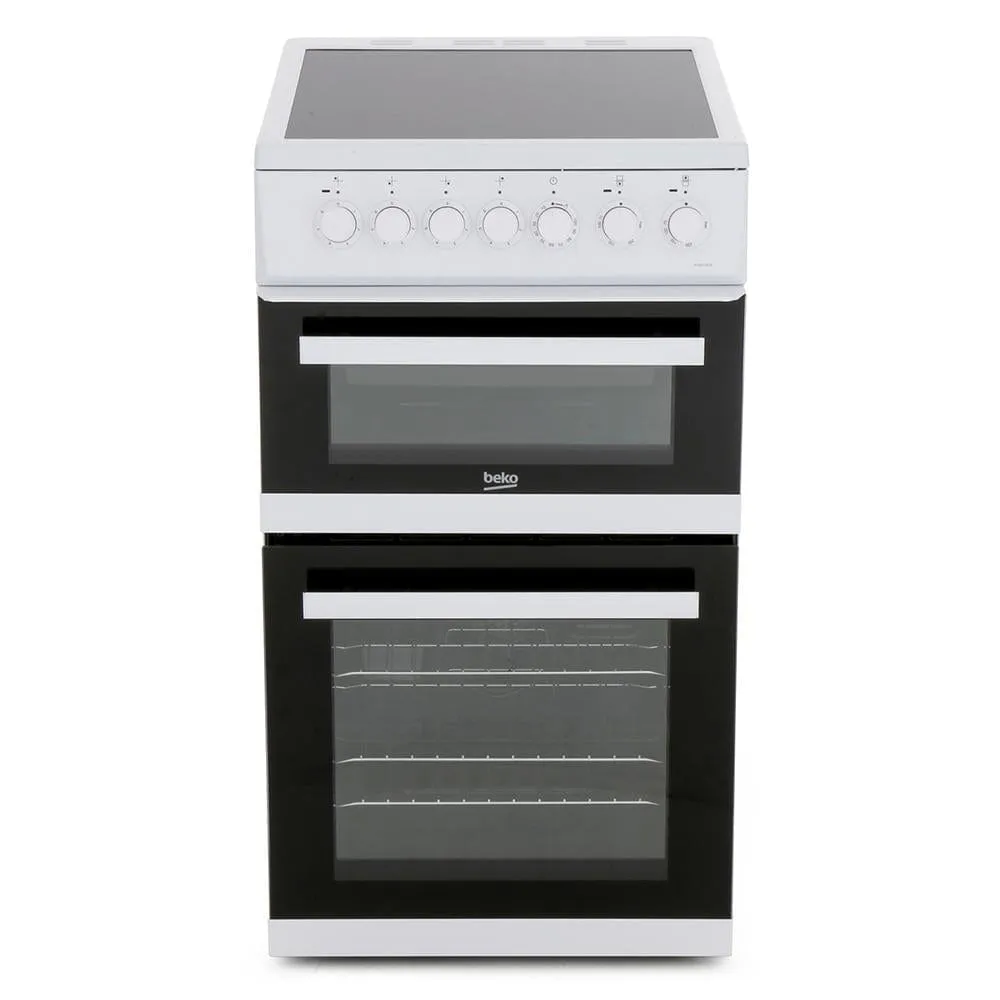 Beko EDVC503W 50cm Double Oven Electric Cooker - White