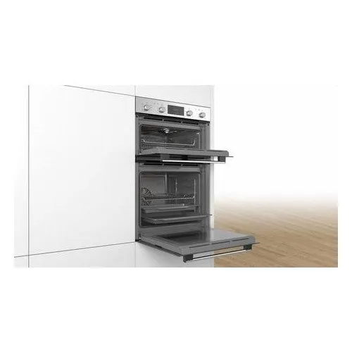 Bosch MBS533BS0B 59.4cm Built In Electric Double Oven with 3D Hot Air Stainless Steel