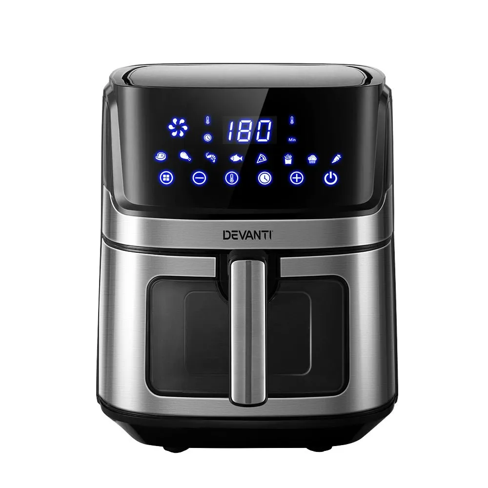 Devanti Air Fryer 6.5L LCD Fryers Oven Airfryer Healthy Cooker Oil Free Kitchen