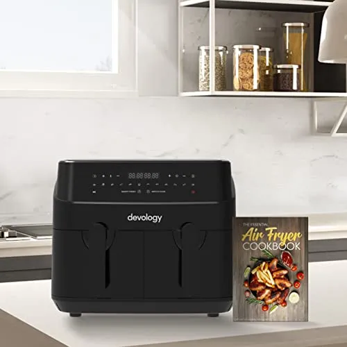 Devology Double Air Fryer, 9L, 2x4.5L Dual Zone (New)