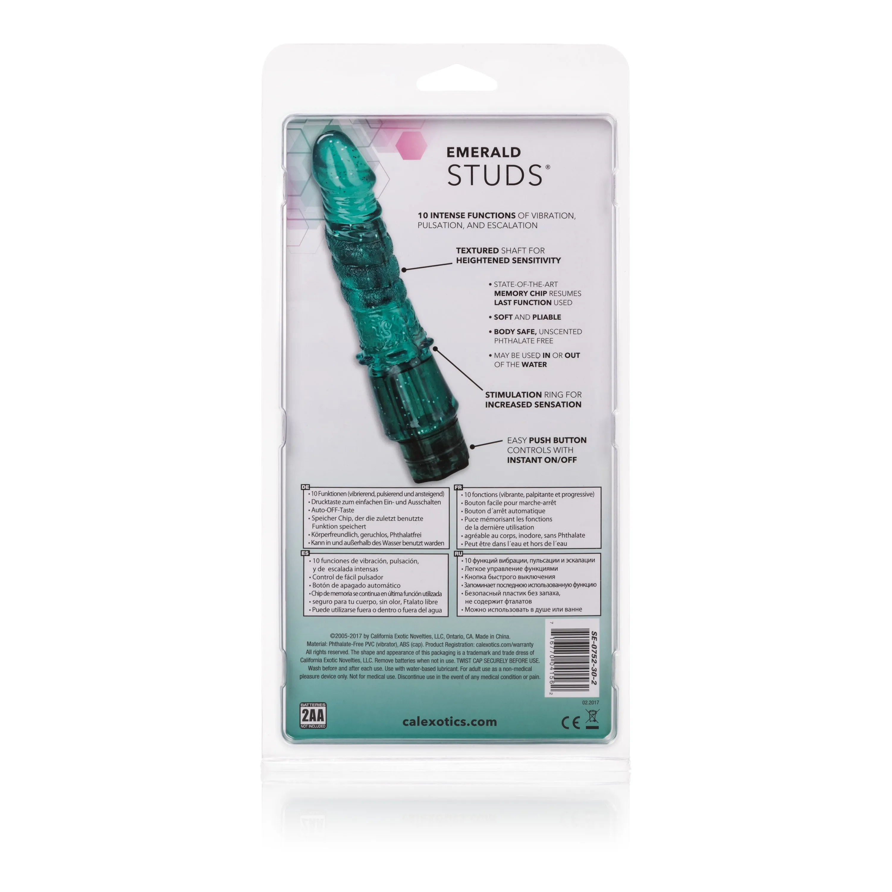 Emerald Studs Vibrator: 10 Vibration Modes, Waterproof Fun!