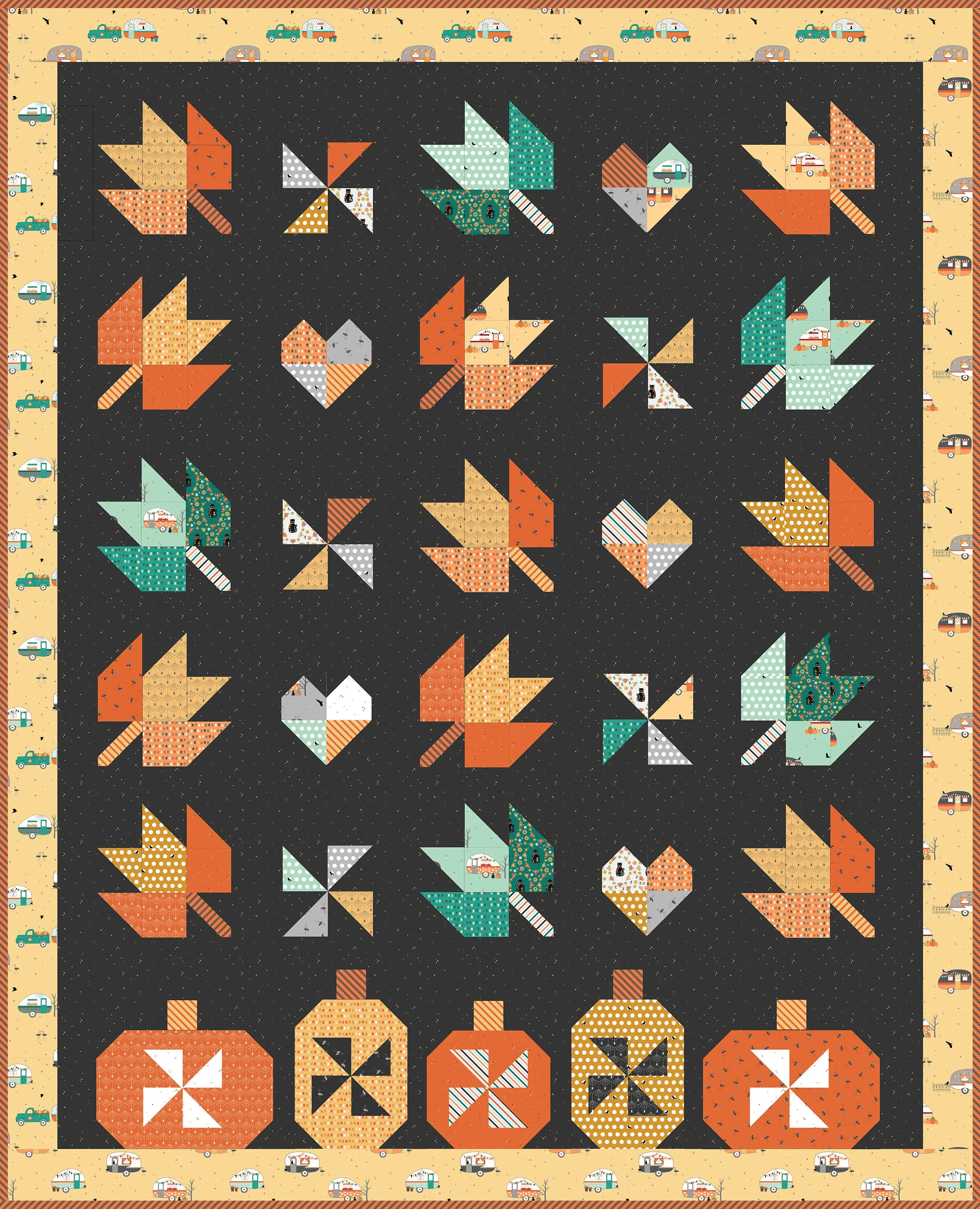 Fall in Love Quilt Paper Pattern