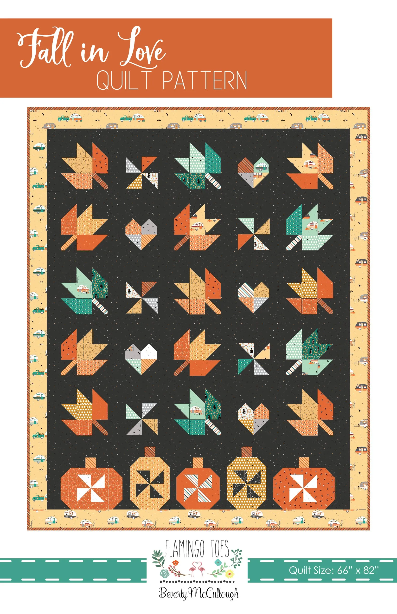 Fall in Love Quilt Paper Pattern