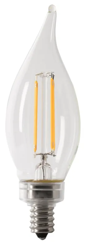 Feit Electric CFC60/927CA/FIL/6 LED Bulb, Decorative, 60 W Equivalent, E12 Lamp Base, Dimmable, Clear