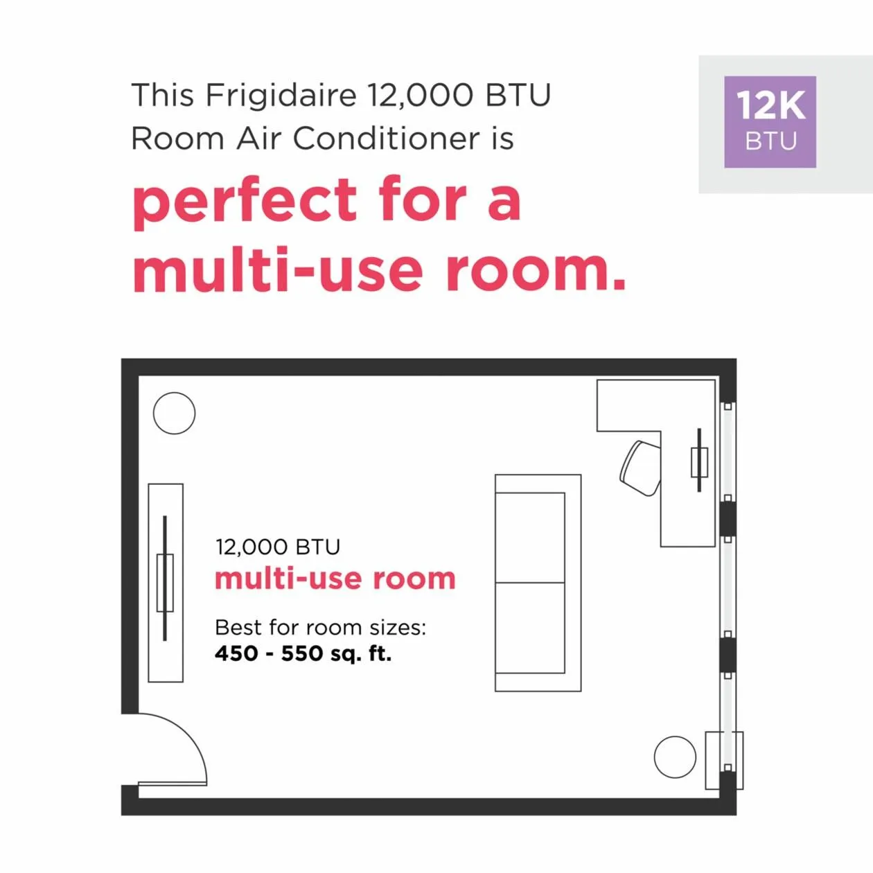 FHWW125WE1 Frigidaire 12,000 BTU Inverter Window Room Air Conditioner with Wi-Fi (Energy Star)