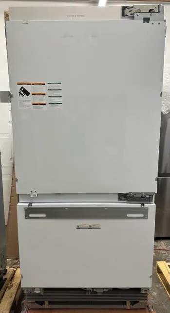 Fisher & Paykel RS36W80RJ 36 Inch Bottom-Freezer Refrigerator with 16.8 cu. ft. Capacity, SpillSafe Glass Shelves, Adjustable Door Bins, 2 Produce Drawers, Deli Drawer, ActiveSmart Technology: Right Hinge, Stainless Steel Panel Sold Separately