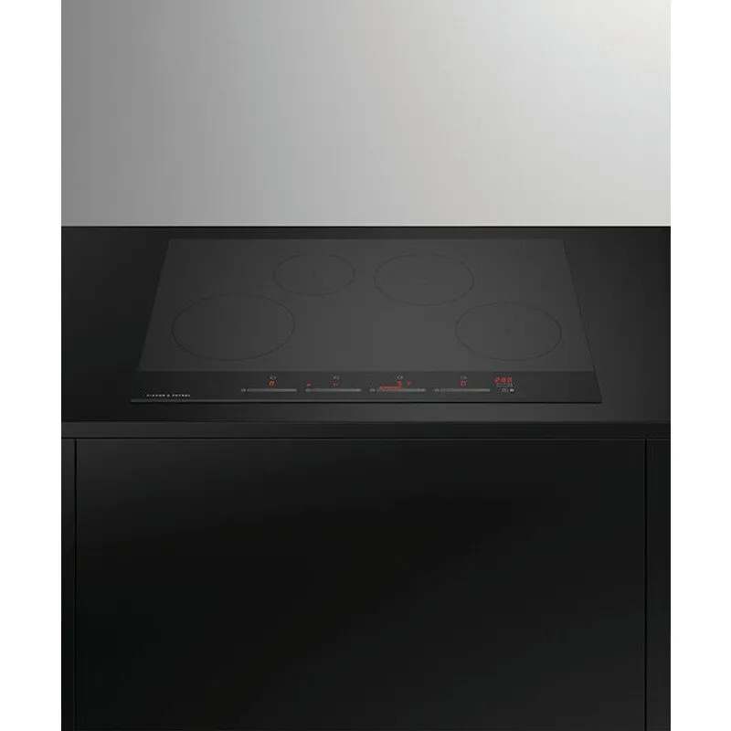 Fisher   Paykel CI764DTB4 Series 9 Minimal Induction Hob, 4 Zones,Touch&Slide Control, 76cm Wide - Black Glass