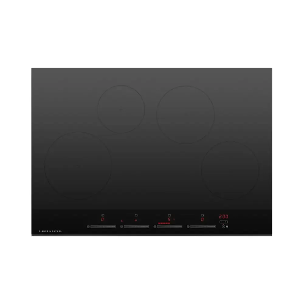 Fisher   Paykel CI764DTB4 Series 9 Minimal Induction Hob, 4 Zones,Touch&Slide Control, 76cm Wide - Black Glass