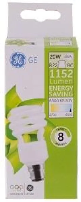 GE Energy Saving Pin Bulb B22 20W