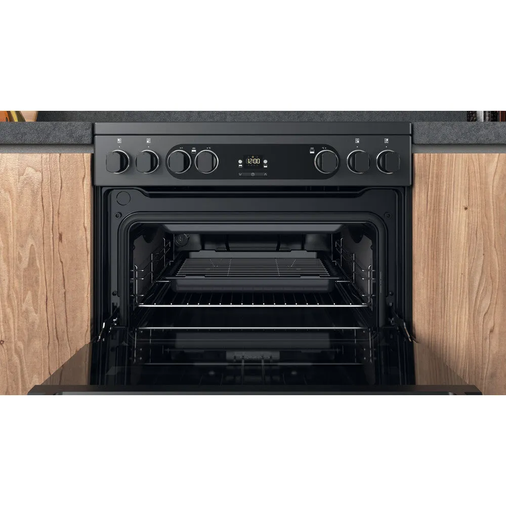 Hotpoint Cannon CD67V9H2CAUK Freestanding 60Cm Electric Cooker with Double Oven Dark Grey