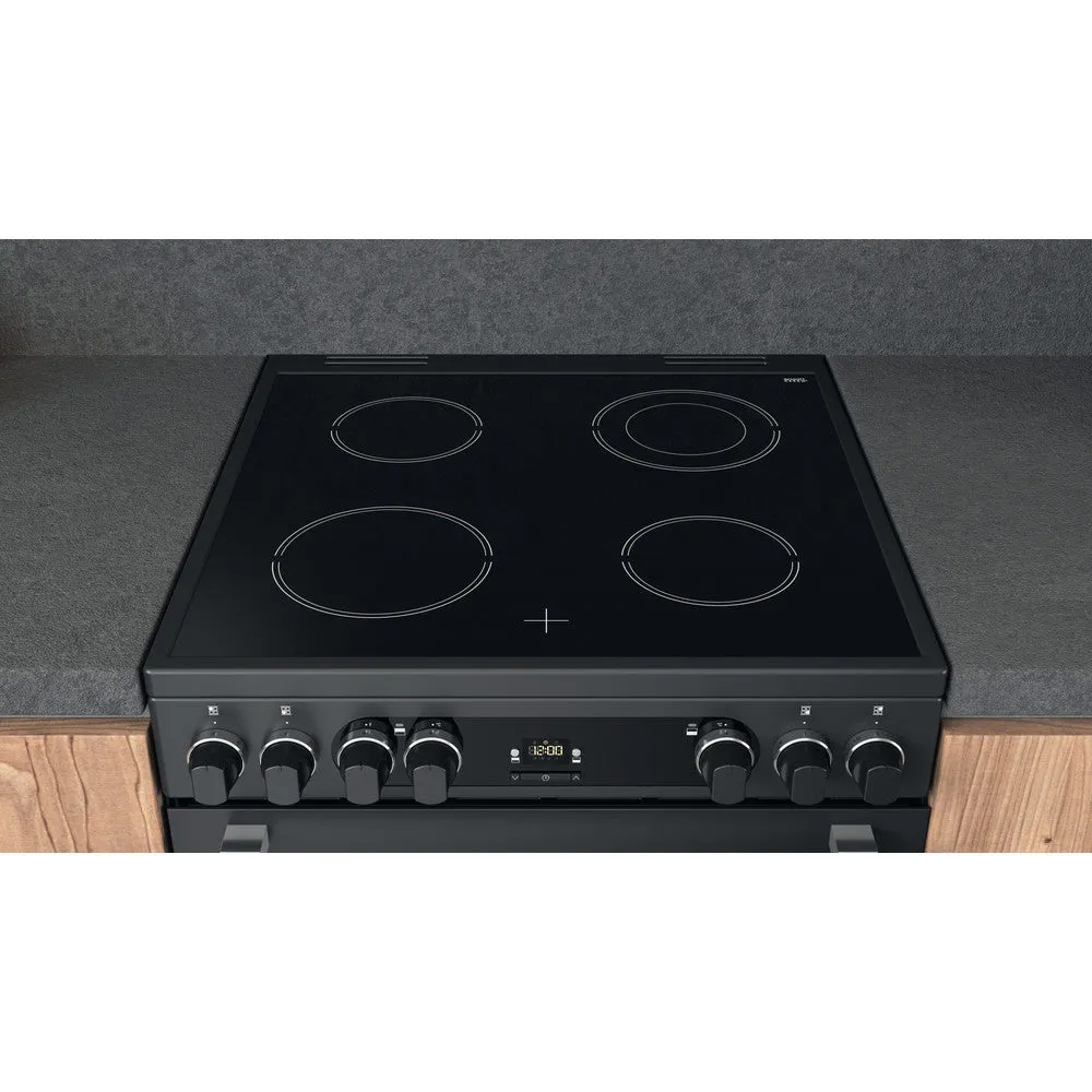 Hotpoint Cannon CD67V9H2CAUK Freestanding 60Cm Electric Cooker with Double Oven Dark Grey