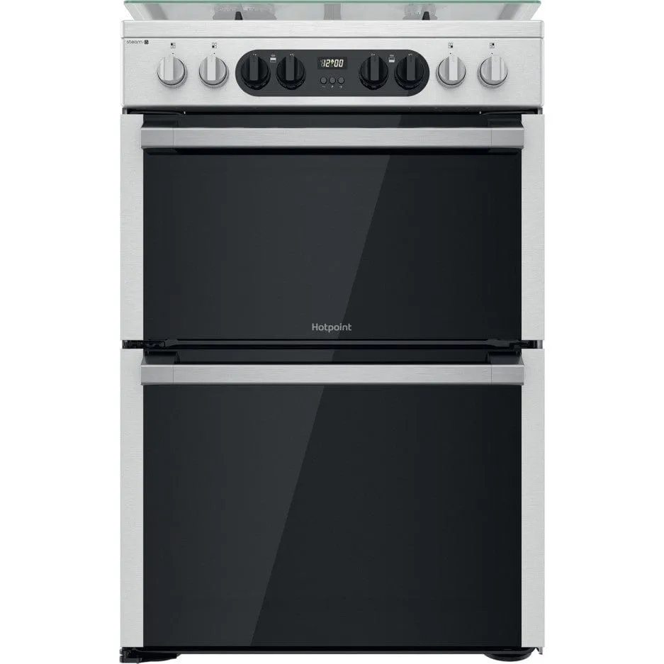 Hotpoint HD67G8CCX 60cm Dual Fuel Cooker Double Oven Gas Hob Stainless Steel