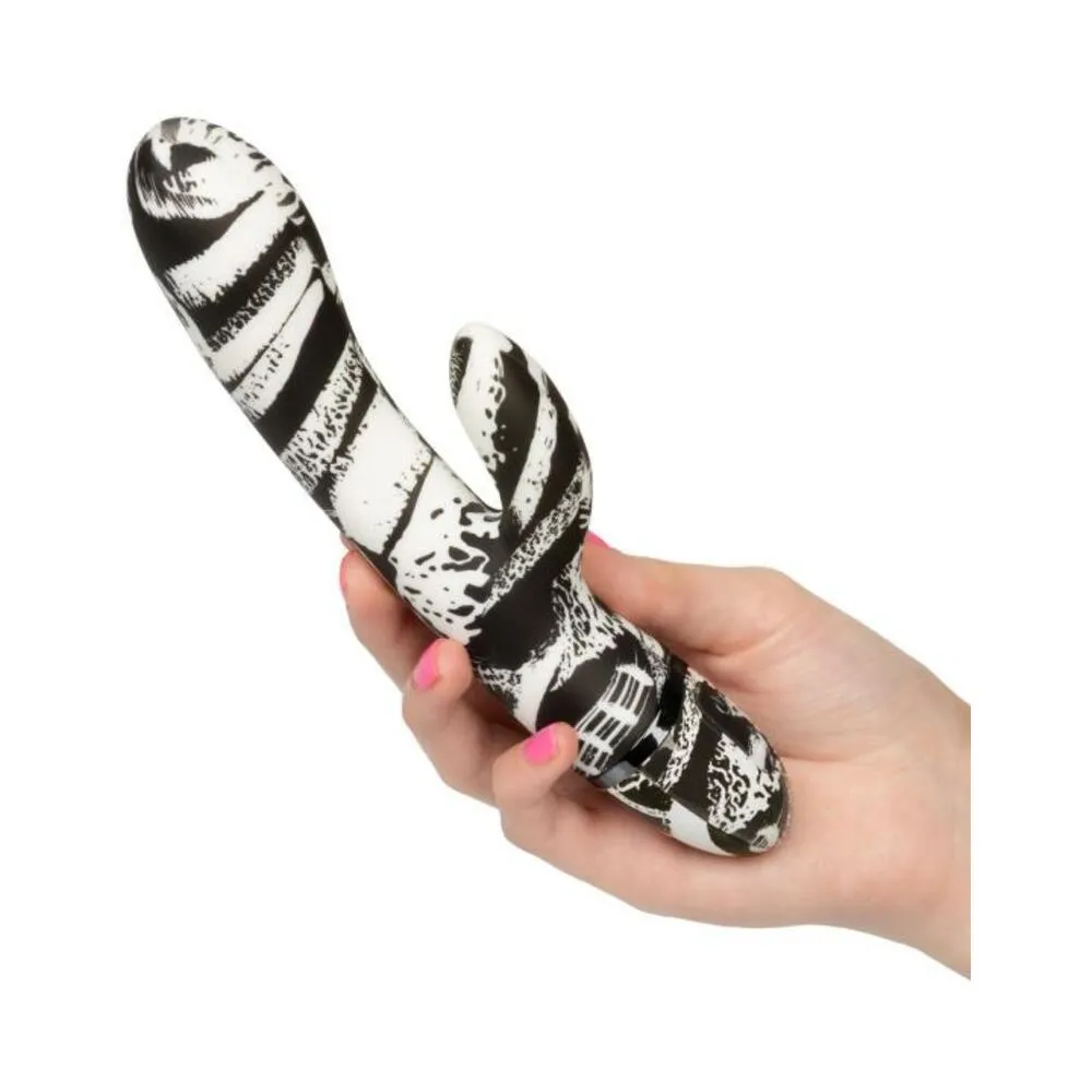 Hype Dual Wand Rabbit Style Vibrator Black White