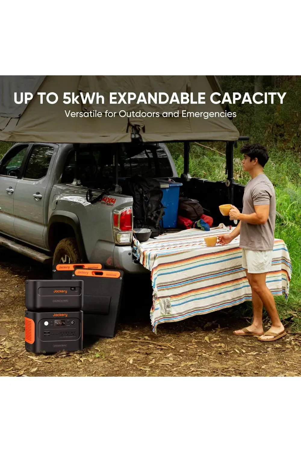 Jackery Explorer 1000 Plus Portable Power Station with 2x Solar Saga 100w Solar Panel Promo