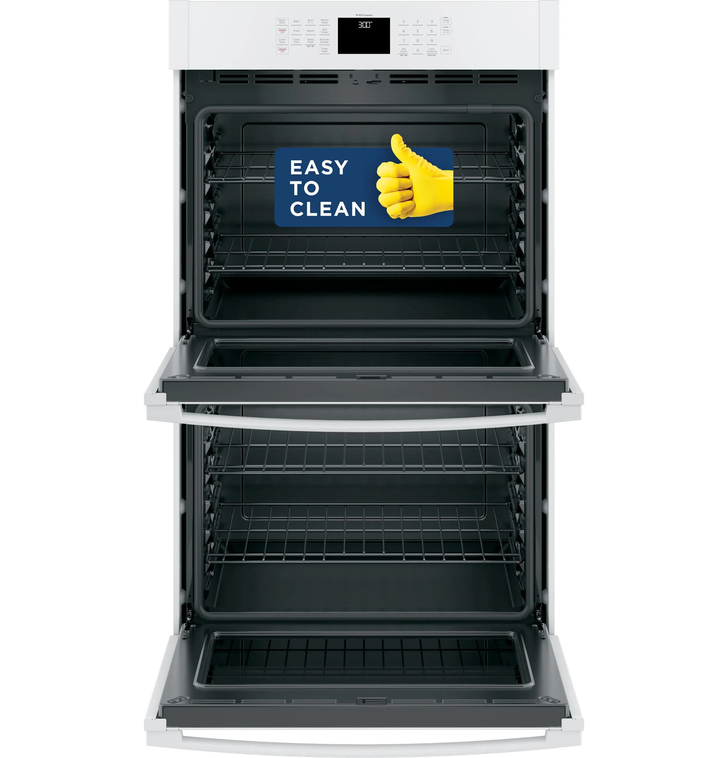 JTD3000DNWW GE® 30" Smart Built-In Self-Clean Double Wall Oven with Never-Scrub Racks