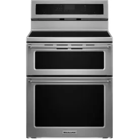 KitchenAid  30" 4 elements Induction Double Oven Convection Range (YKFID500ESS)