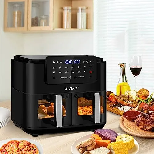 LLIVEKITDigital Dual Zone Oil Free Air Fryer 9L Large for Family (New)