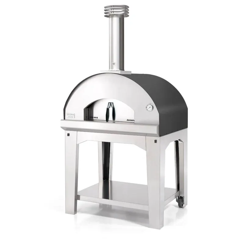 Mangiafuoco Wood Oven on Stainless Cart