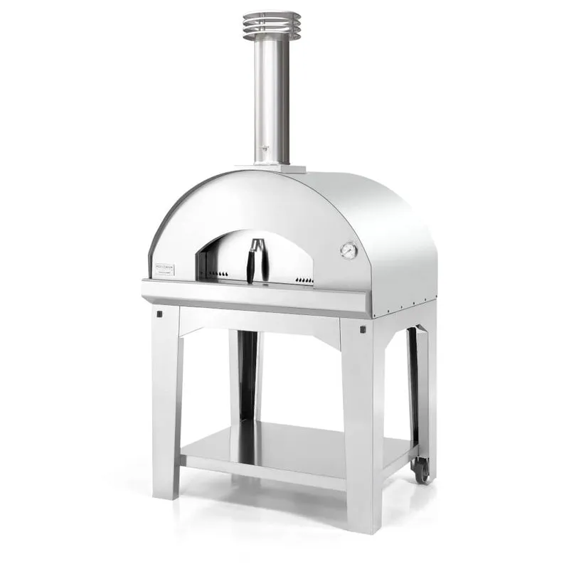 Mangiafuoco Wood Oven on Stainless Cart