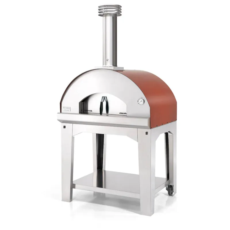 Mangiafuoco Wood Oven on Stainless Cart