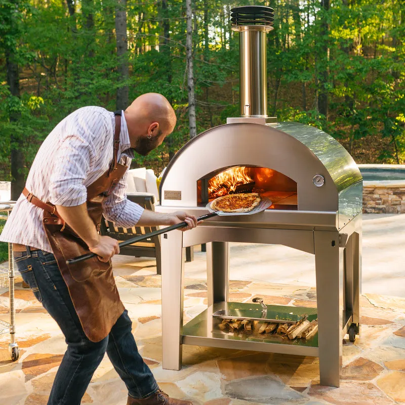 Mangiafuoco Wood Oven on Stainless Cart