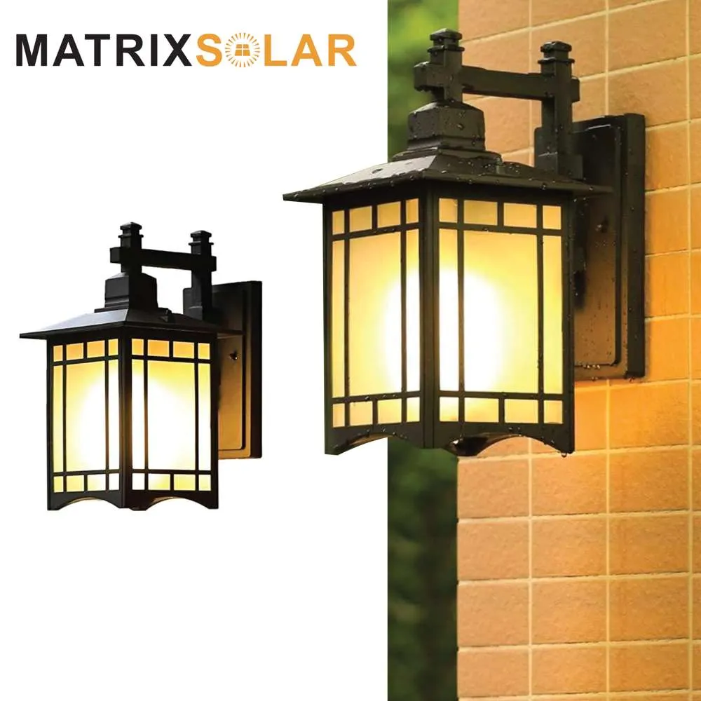 Matrix Solar Vintage Outdoor Wall Light Solar