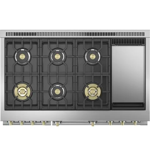 Monogram ZDP486NDTSS 48" Dual-Fuel Professional Range with 6 Burners and Griddle (Natural Gas) In Stainless Steel