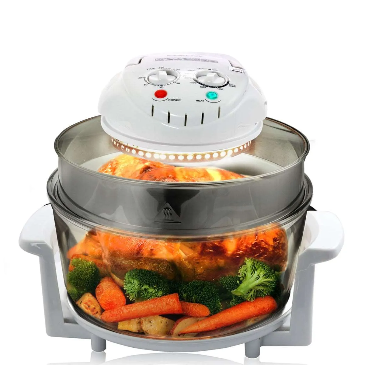 Multipurpose Countertop Halogen Oven Air Fryer & Rotisserie & Roaster, White