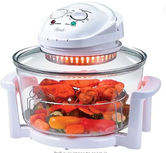 Multipurpose Countertop Halogen Oven Air Fryer & Rotisserie & Roaster, White