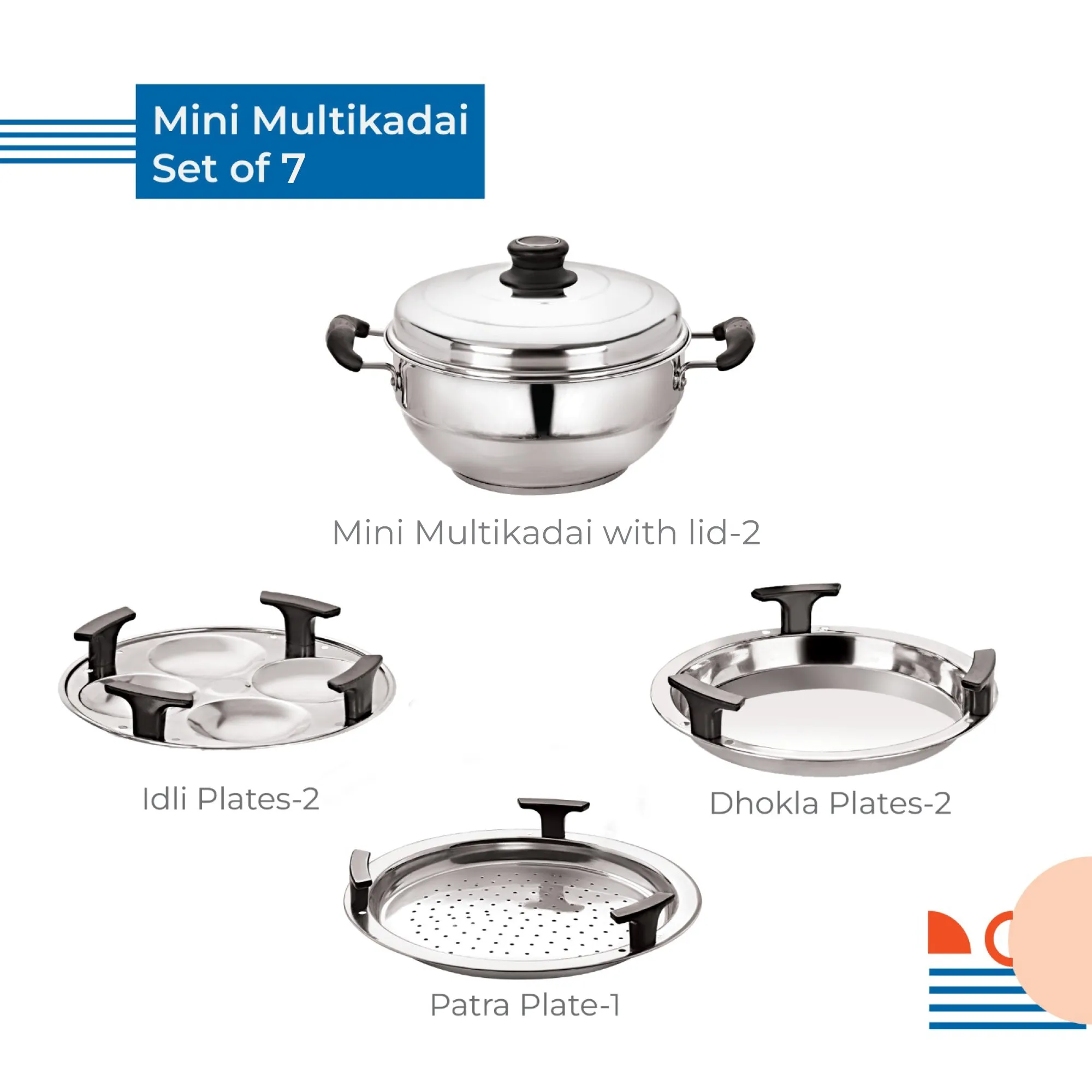 Neelam Stainless Steel Multi Kadai Induction Base