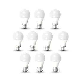 Pack of 10 A60 B22 LED Light Bulb, Bayonet Cap (BC) 9W A60, Equivalent to 100W, Ultra Bright 800Lm Non-Dimmable