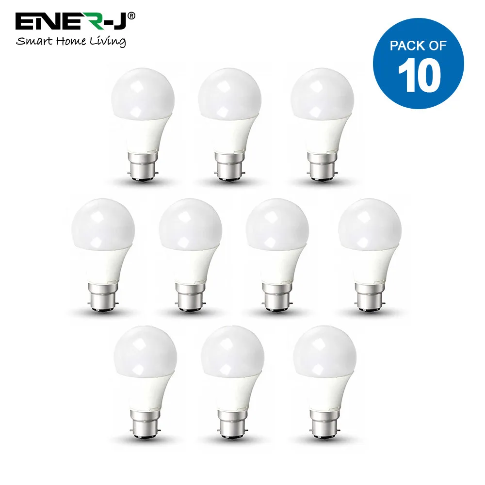 Pack of 10 A60 B22 LED Light Bulb, Bayonet Cap (BC) 9W A60, Equivalent to 100W, Ultra Bright 800Lm Non-Dimmable