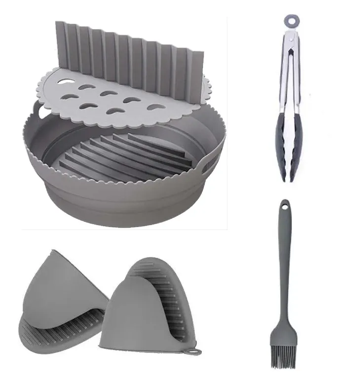 Premium Ultra Thick Silicone Air Fryer Liner With Divider and Utensils