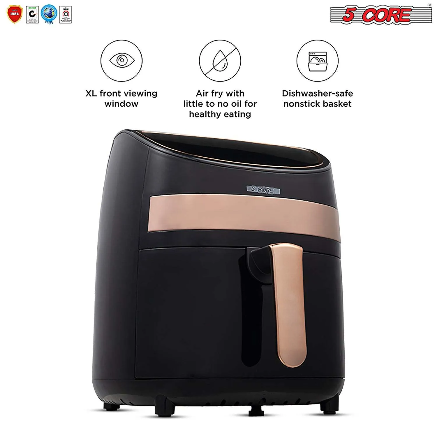 Products Hot Air Fryer Oven 3.2 QT Pot Quarts Electric Oil-Less 1400W Touch Screen Airfryer, 5 Core AF 320